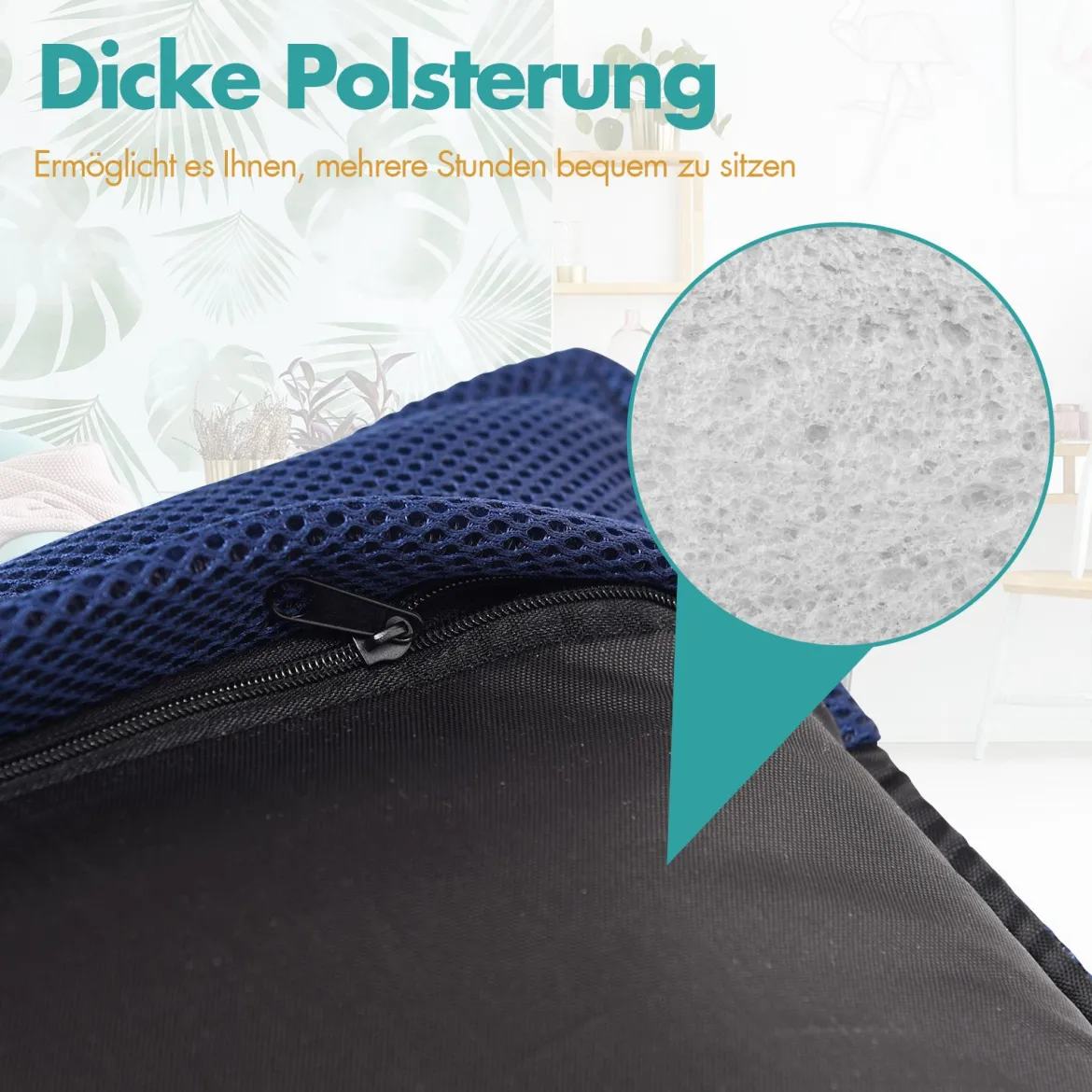Bodenstuhl Bodensessel Bodensofa verstellbarer Gaming-Stuhl bequeme Rückenlehne Marineblau