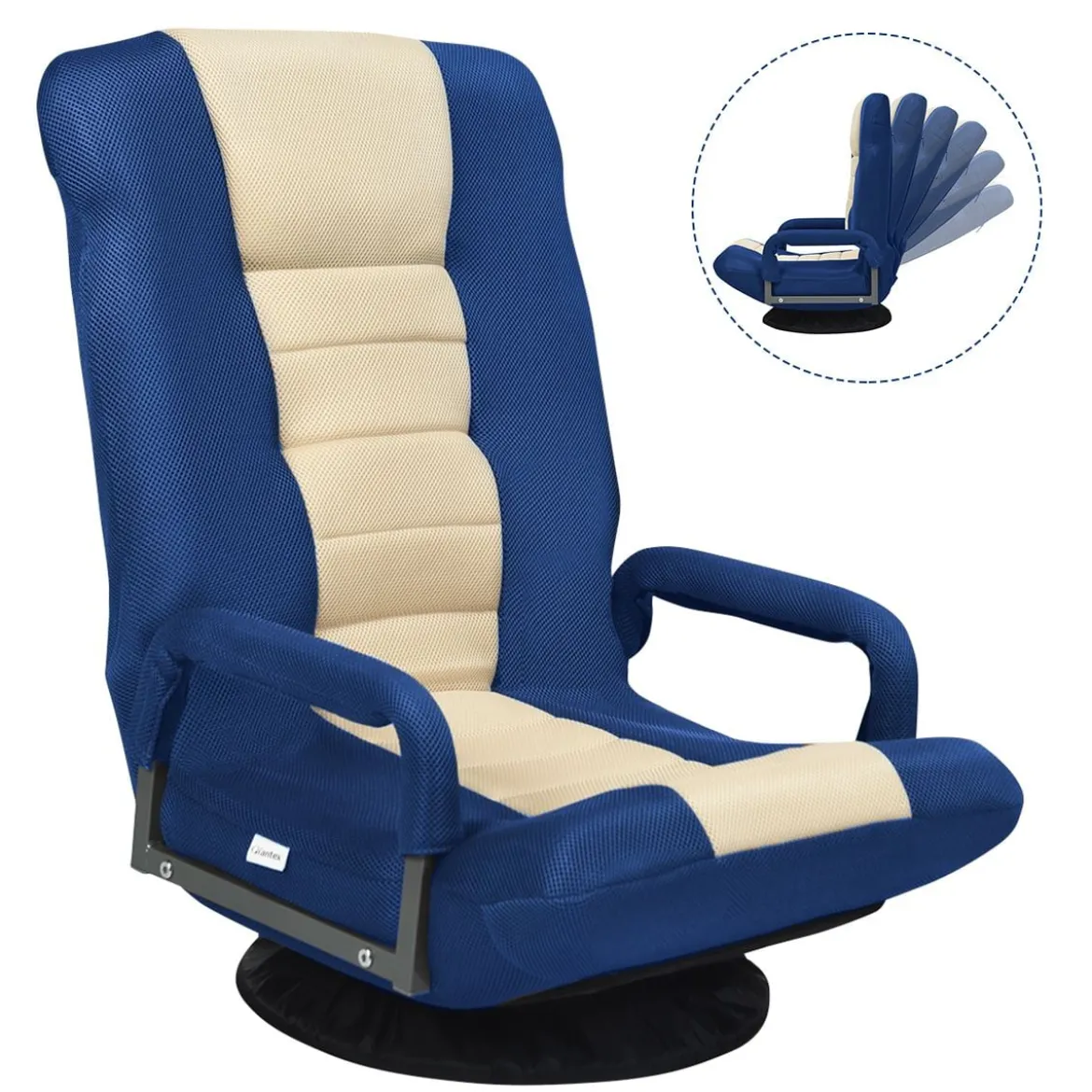 Bodenstuhl drehbar Bodensessel Relaxsessel Bodensofa Lazy Sofa Blau