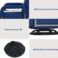 Bodenstuhl drehbar Bodensessel Relaxsessel Bodensofa Lazy Sofa Blau