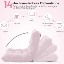 Bodenstuhl Faltbares Lazy Sofa Faul Tatami Bodenkissen Schwarz Grau Kaffeebraun Rosa Blau Lila