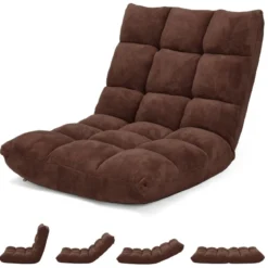 Bodenstuhl Faltbares Lazy Sofa Faul Tatami Bodenkissen Schwarz Grau Kaffeebraun Rosa Blau Lila