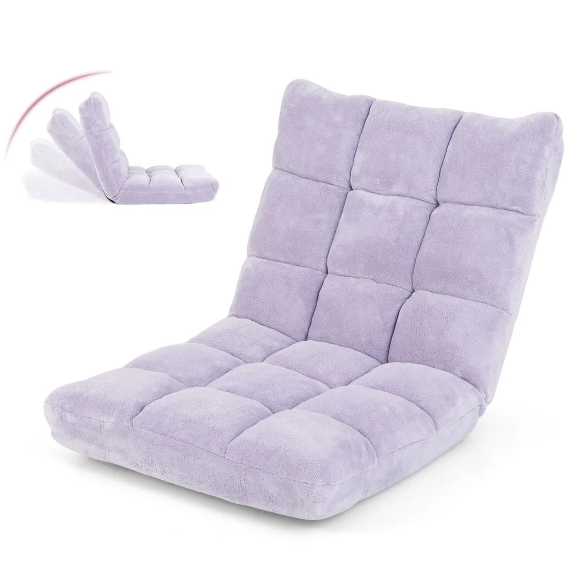 Bodenstuhl Faltbares Lazy Sofa Faul Tatami Bodenkissen Schwarz Grau Kaffeebraun Rosa Blau Lila