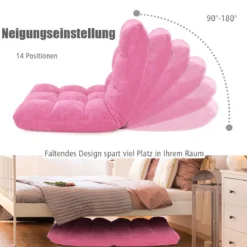 Bodenstuhl Faltbares Lazy Sofa Faul Tatami Bodenkissen Schwarz Grau Kaffeebraun Rosa Blau Lila