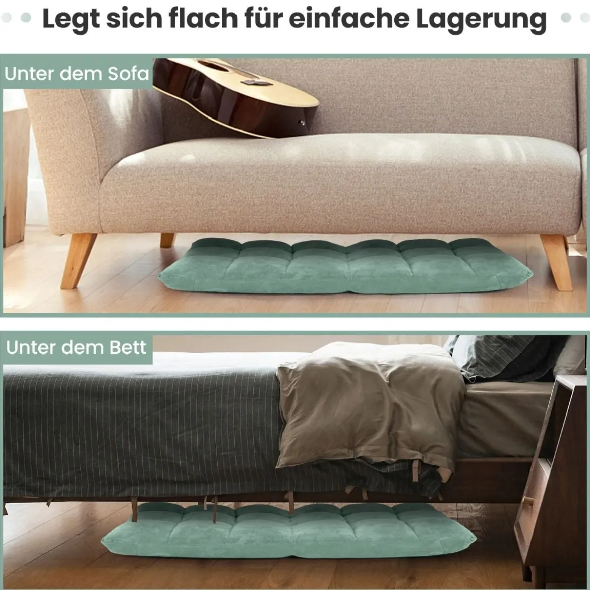 Bodenstuhl Faltbares Lazy Sofa Faul Tatami Bodenkissen Schwarz Grau Kaffeebraun Rosa Blau Lila
