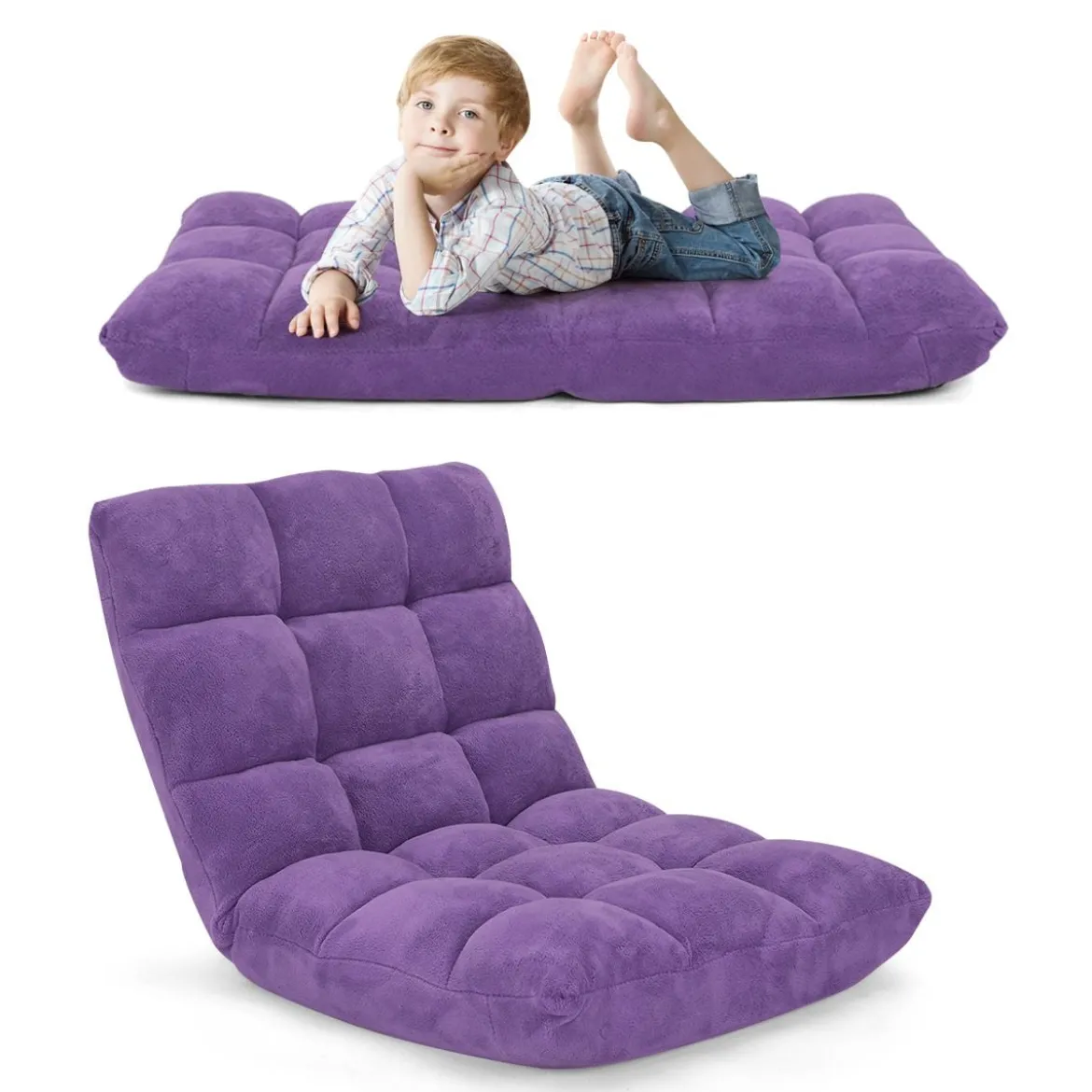 Bodenstuhl Faltbares Lazy Sofa Faul Tatami Bodenkissen Schwarz Grau Kaffeebraun Rosa Blau Lila