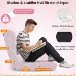 Bodenstuhl Faltbares Lazy Sofa Faul Tatami Bodenkissen Schwarz Grau Kaffeebraun Rosa Blau Lila