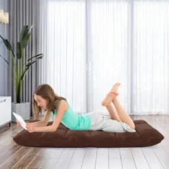 Bodenstuhl Faltbares Lazy Sofa Faul Tatami Bodenkissen Schwarz Grau Kaffeebraun Rosa Blau Lila
