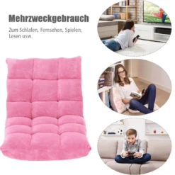 Bodenstuhl Faltbares Lazy Sofa Faul Tatami Bodenkissen Schwarz Grau Kaffeebraun Rosa Blau Lila