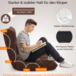 Bodenstuhl Faltbares Lazy Sofa Faul Tatami Bodenkissen Schwarz Grau Kaffeebraun Rosa Blau Lila