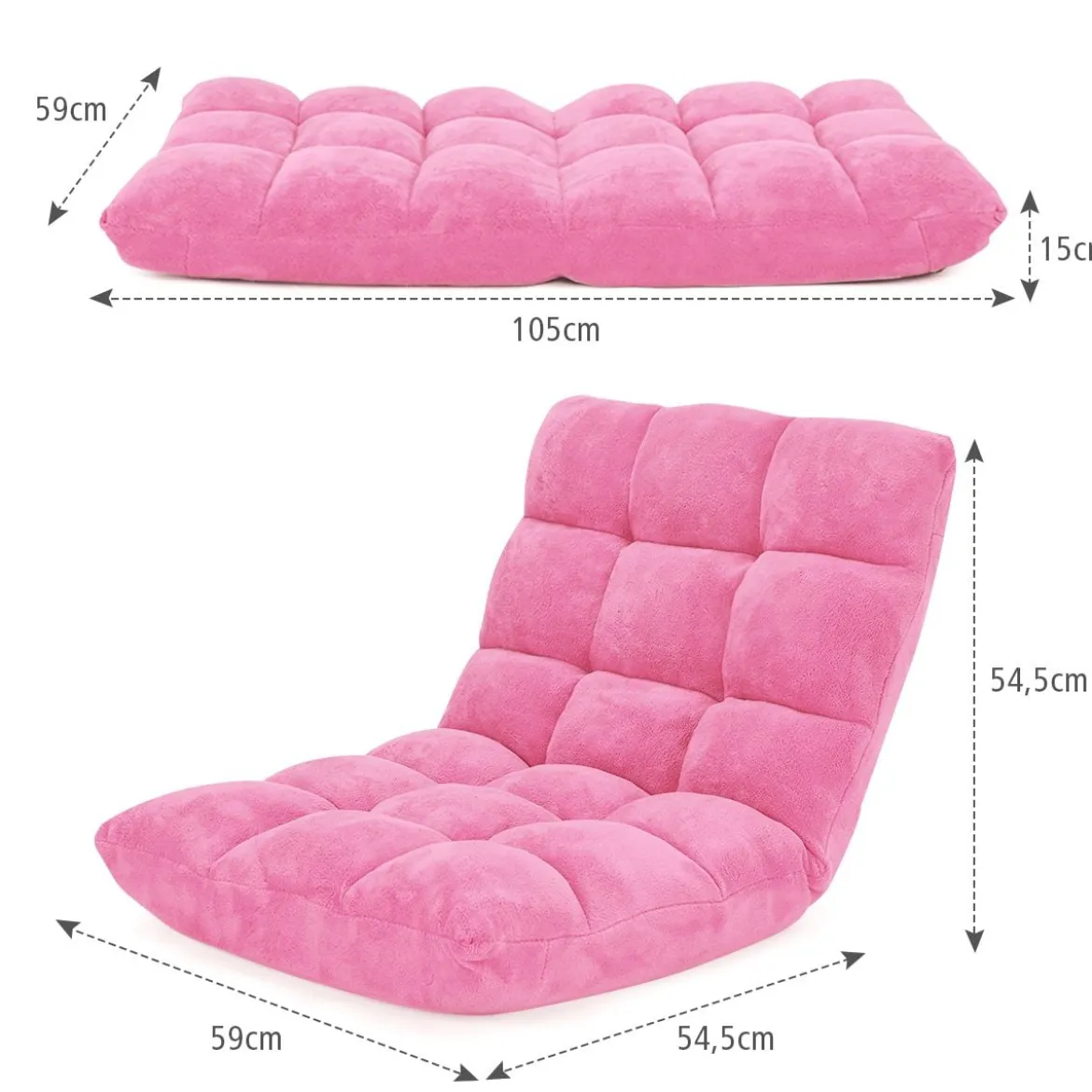 Bodenstuhl Faltbares Lazy Sofa Faul Tatami Bodenkissen Schwarz Grau Kaffeebraun Rosa Blau Lila