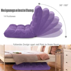 Bodenstuhl Faltbares Lazy Sofa Faul Tatami Bodenkissen Schwarz Grau Kaffeebraun Rosa Blau Lila