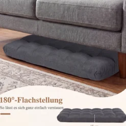 Bodenstuhl Klappbar mit 14-fach Verstellbarer Rückenlehne & Liegefunktion 61 x 54 x 56 cm