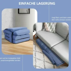 Bodenstuhl mit Schlaffunktion & Verstellbarer Rückenlehne Gepolstertes Bodensofa Klappsofa
