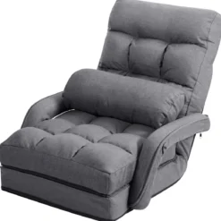 Bodenstuhl mit Schlaffunktion & Verstellbarer Rückenlehne Gepolstertes Bodensofa Klappsofa