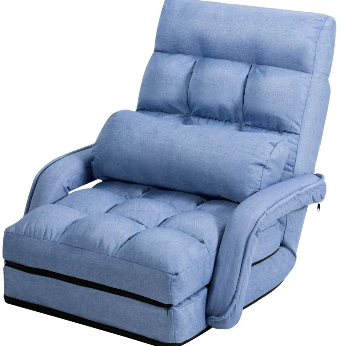 Bodenstuhl mit Schlaffunktion & Verstellbarer Rückenlehne Gepolstertes Bodensofa Klappsofa