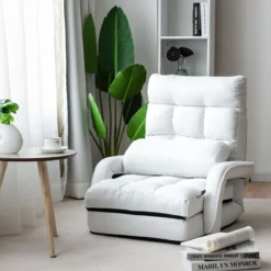 Bodenstuhl mit Schlaffunktion & Verstellbarer Rückenlehne Gepolstertes Bodensofa Klappsofa