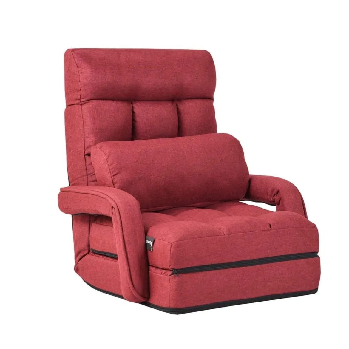 Bodenstuhl mit Schlaffunktion & Verstellbarer Rückenlehne Gepolstertes Bodensofa Klappsofa
