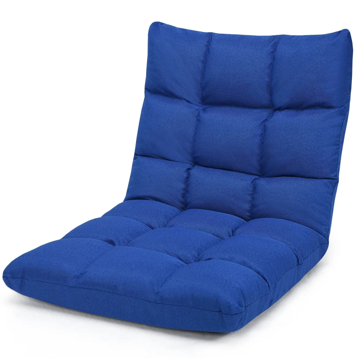 Bodenstuhl mit verstellbarer Lehne Bodensessel aus Schaumstoff Bodensitz 106,5 x 55,5 x 10 cm Blau