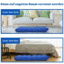 Bodenstuhl mit verstellbarer Lehne Bodensessel aus Schaumstoff Bodensitz 106,5 x 55,5 x 10 cm Blau