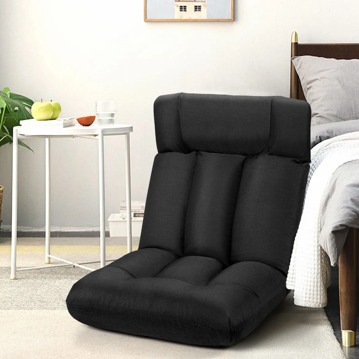 Bodenstuhl Tatami Schlafsessel Bodensessel Relaxsessel Sofastuhl Liegenfunktion Schwarz