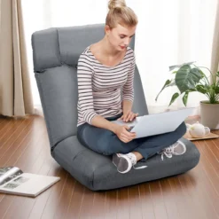 Bodenstuhl Tatami Schlafsessel Bodensessel Relaxsessel Sofastuhl Liegenfunktion Grau