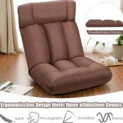 Bodenstuhl Tatami Schlafsessel Bodensessel Relaxsessel Sofastuhl Liegenfunktion Braun