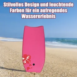 Bodyboard leichtgewichtig Schwimmbrett mit EPS-Kern & XPE Oberfläche für den Strand für Kinder & Erwachsene 94cm/106cm Rosa