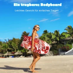 Bodyboard Schwimmbrett Schwimmboard leichtes Surfbrett 93 x 47 x 5,5 cm Rot