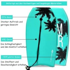 Bodyboard Surfboard Sup-Board Schwimmbrett Schwimmboard 94 x 47 x 5,5 cm Grün