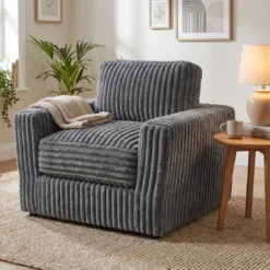Boneless Einzelsofa aus Cord & Schaumstoff Einzelsessel mit Abnehmbarem Bezug & Rutschfester Unterseite