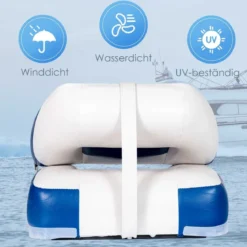 Bootsstuhl 2er Set Klappbarer Sitz 50 x 42 x 52 cm Blau+ Weiß