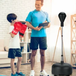 Boxball mit Ständer 4-fach verstellbare Höhe Standboxball mit befüllbarem Ständer Schwarz