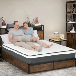 Boxspring-Matratze 22 cm hohe Matratze aus umweltfreundlichem Schaumstoff 200 x 140 x 22 cm Weiß + Schwarz
