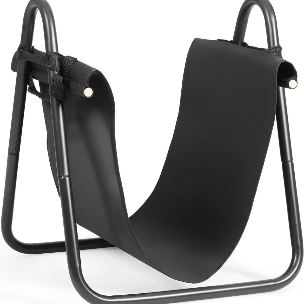Brennholzregal mit Segeltuch-Tragetasche Kaminholzhalter mit Robustem Metallrahmen Schwarz