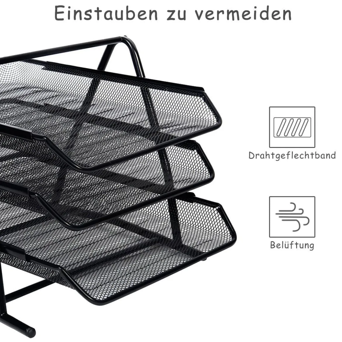 Briefablage Papierablage Briefhalter Bürozubehör Metall 3 Ebene