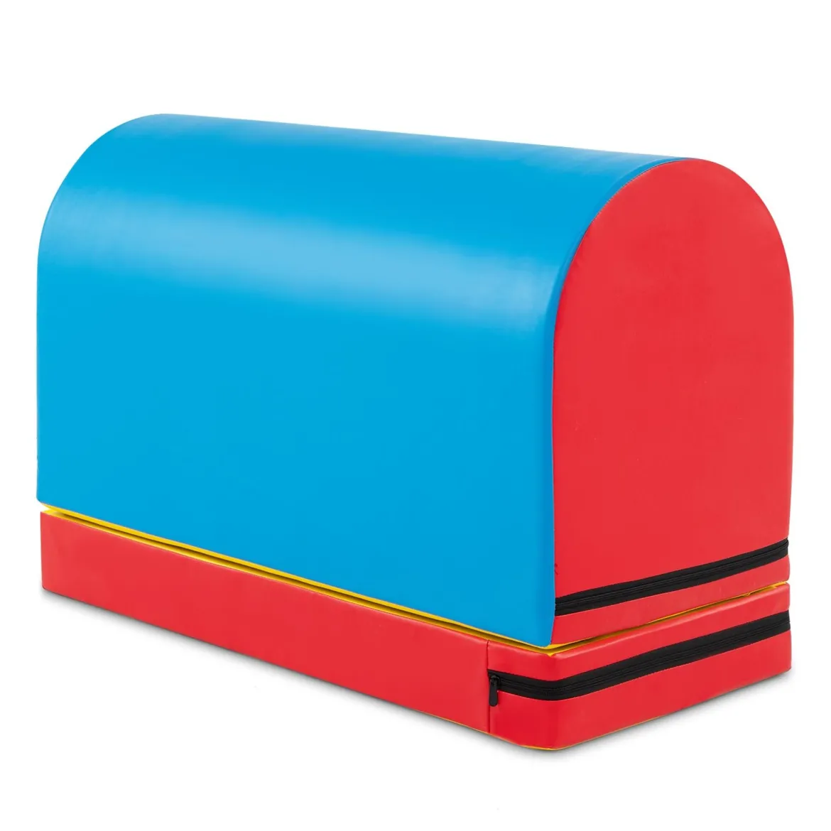 Briefkasten-Turnmatte Gymnastik-Sprungkasten mit abnehmbarem Mattenauflage Blau + Rot
