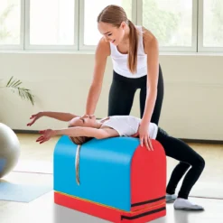 Briefkasten-Turnmatte Gymnastik-Sprungkasten mit abnehmbarem Mattenauflage Blau + Rot