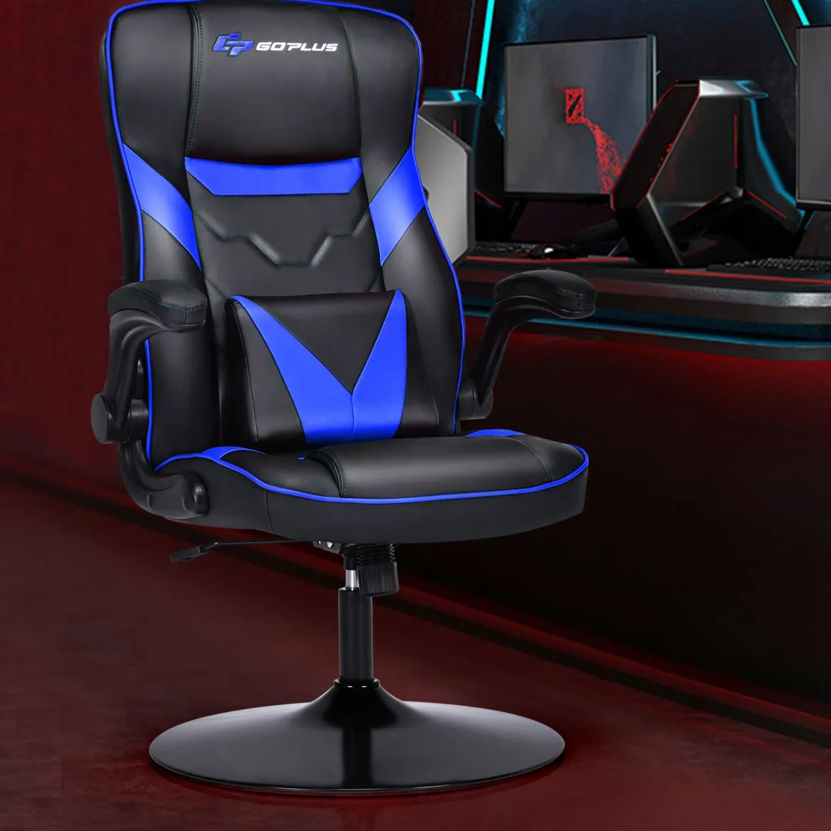 Bürostuhl höhenverstellbar Gaming Stuhl Racing Stuhl Arbeitsstuhl Computerstuhl Blau