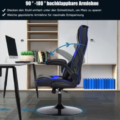 Bürostuhl höhenverstellbar Gaming Stuhl Racing Stuhl Arbeitsstuhl Computerstuhl Blau