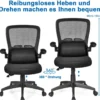 Bürostuhl mit Massagefunktion Höhenverstellbar Ergonomischer Schreibtischstuhl Drehstuhl mit Rückenlehne Schwarz