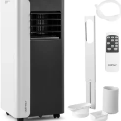 7000BTU mobile Klimaanlage 3-in-1 Kühlgerät mit Ventilator & Luftentfeuchter für Räume bis zu 28㎡ Schwarz