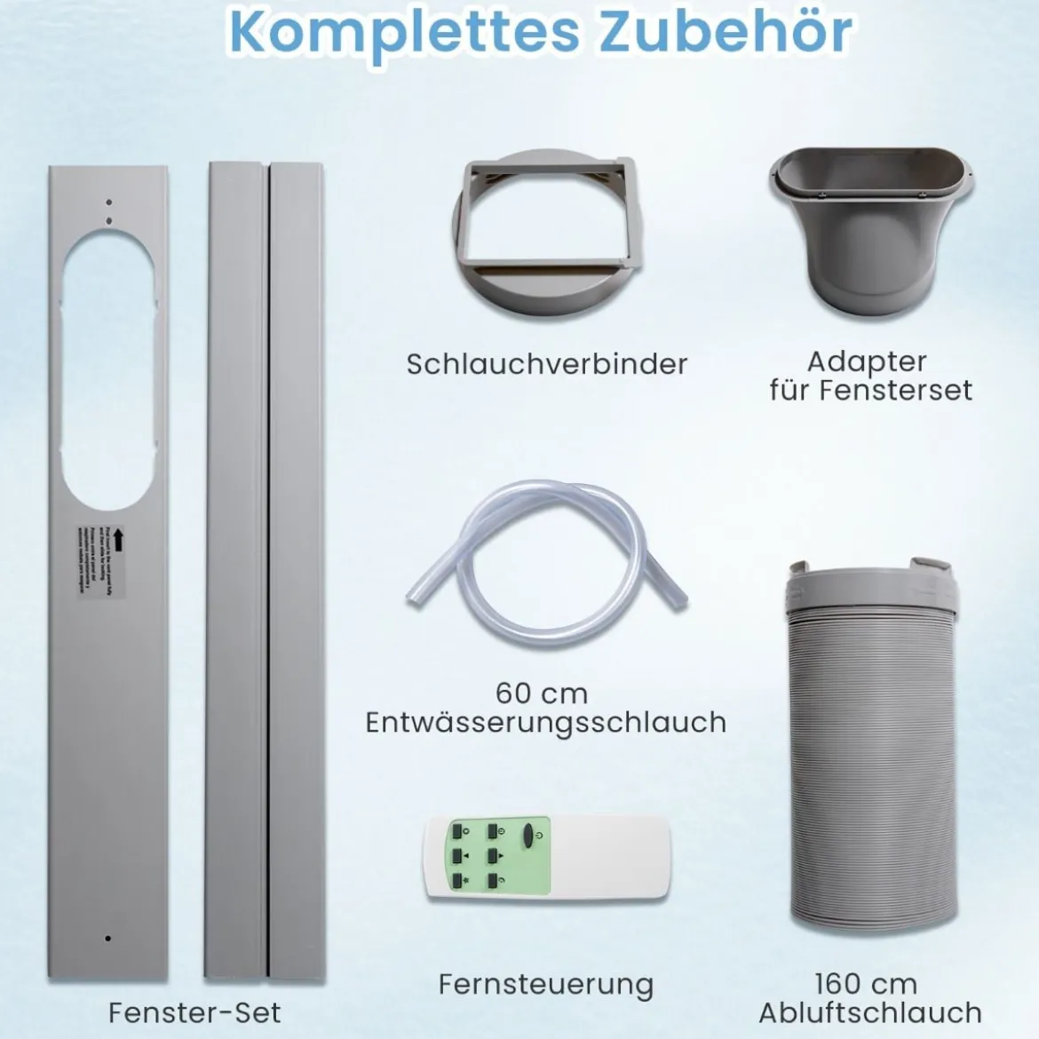 9000 BTU mobile Klimaanlage mit Abluftschlauch 4 in 1 Klimagerät mit Kühlen Weiß
