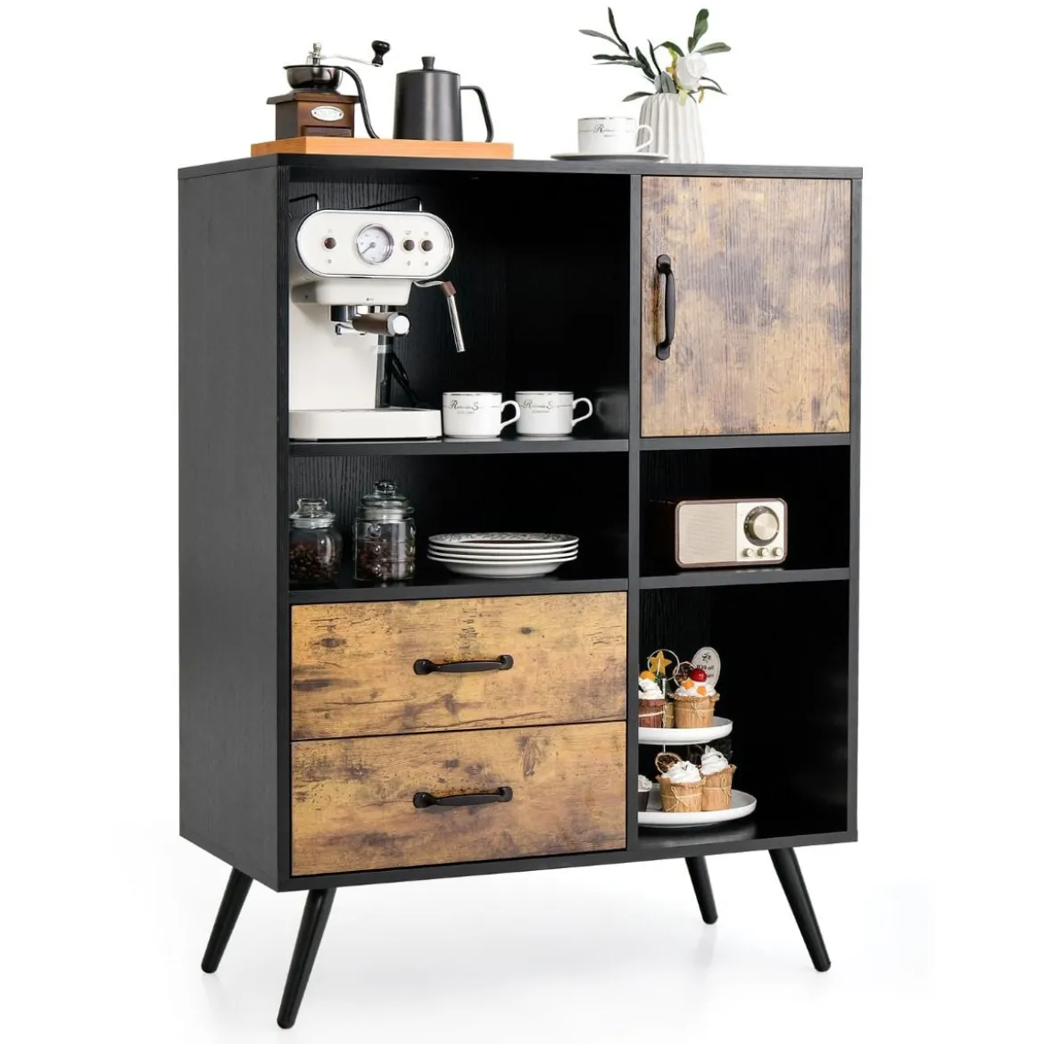 Buffetschrank im Mid-Century-Stil Industrieller Küchenschrank 80 x 40 x 106 cm
