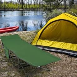 Campingbett Strapazierfähiges Reisebett mit Kopfstütze 190 x 70 x 54 cm Grün