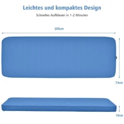 Camping Isomatte Schlafmatte inklusive Tragetasche 10 cm Dick Blau