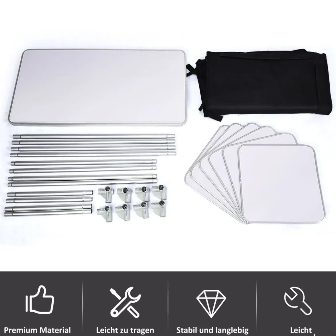 Campingküche 6 Fächer & 1 Bretter Reiseküche Faltschrank Outdoor Camping Kochtisch Alu mit Tragetasche