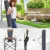 Camping-Klappstuhl Gepolsterter Gartenstuhl mit Getränkehalter 63 x 72 x 102 cm Braun + Weiß