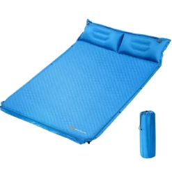 Campingmatte mit Kissen 2 Personen Selbstaufblasende Campingmatte Camping Schlafmatte 187x131x4cm Blau