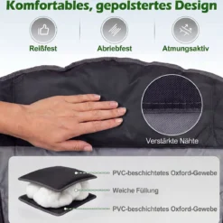 Campingstuhl Faltbar Gepolsterter Klappstuhl mit Getränkehalter Blastbar bis 225 kg Blau/Grau