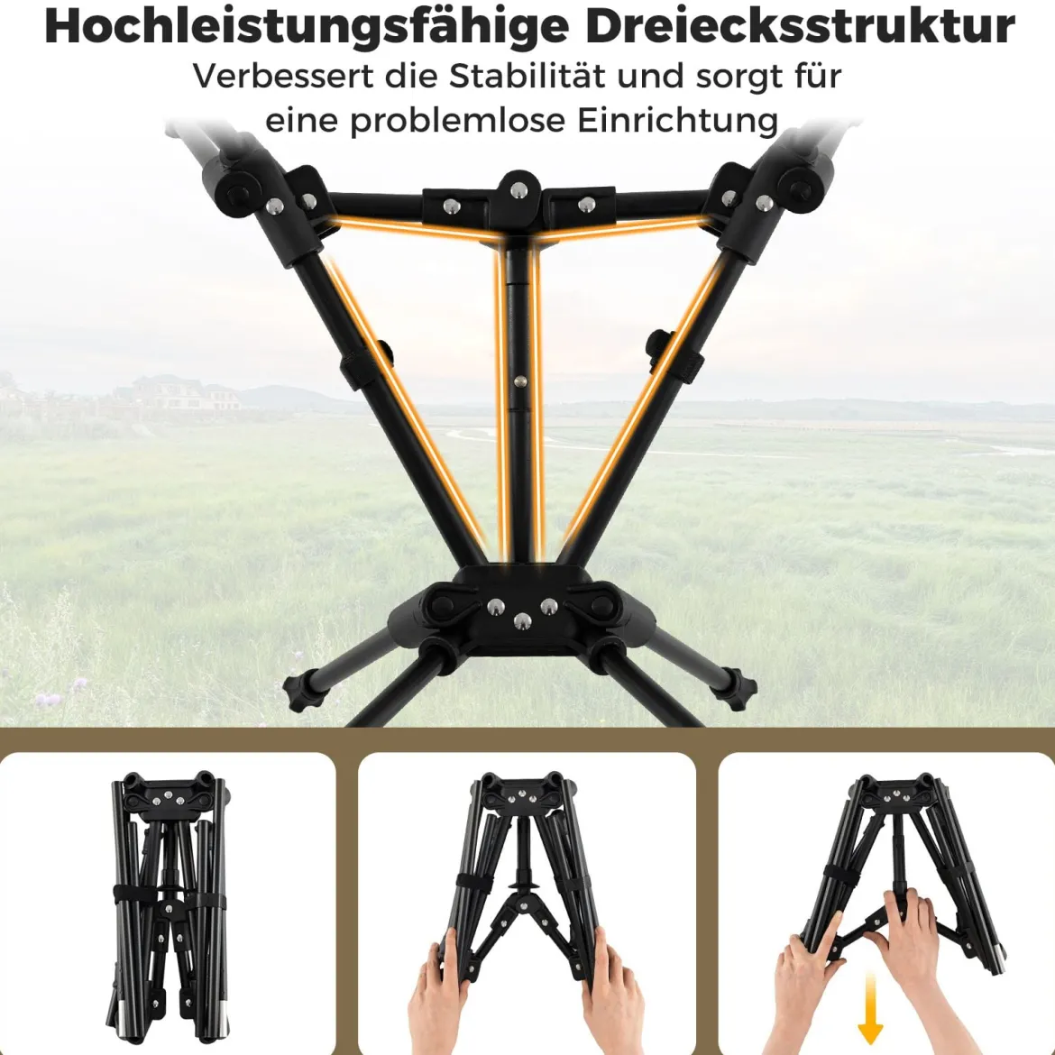 Campingstuhl faltbar ultraleichter Klappstuhl mit Seitentasche klappbarer Angelstuhl 150 kg Tragfähigkeit